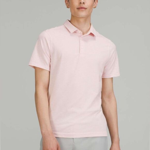 Lululemon Evolution Short Sleeve Polo Shirt in Pink- Size Medium - Picture 2 of 6